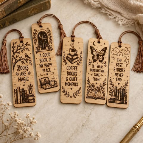 Book Quotes Bookmark SVG Bundle for Laser Engraving
