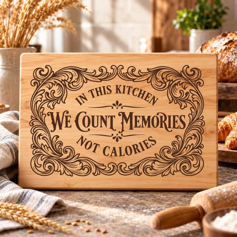 Kitchen memories floral charcuterie board SVG with vintage botanical artwork