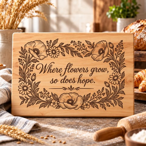 Wildflower wreath cottagecore board SVG with floral quote style artwork