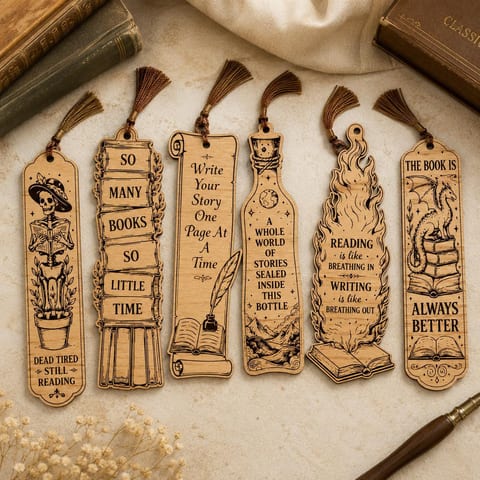 Literary Bookmark SVG Bundle for Laser Engraving