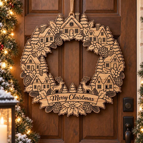 Santa Wooden Door Hanger SVG