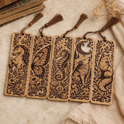 Wooden Animal Bookmark SVG Bundle for Nature Lovers
