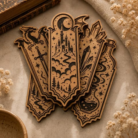 Fantasy Bookmark SVG Bundle for Laser Engraving