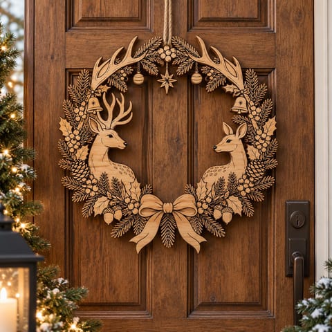 Deer Wreath SVG for Front Door