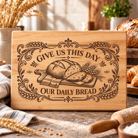Daily Bread prayer design with farmhouse devotional kitchen style