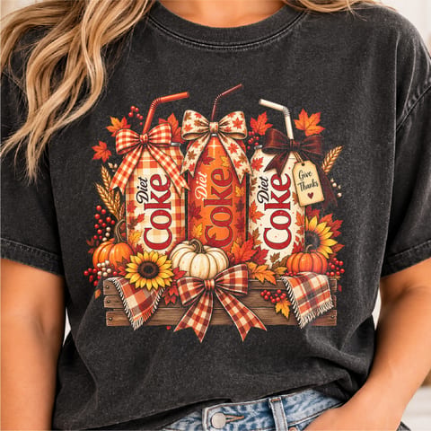 Fall soda lover design with pumpkin spice autumn drink theme