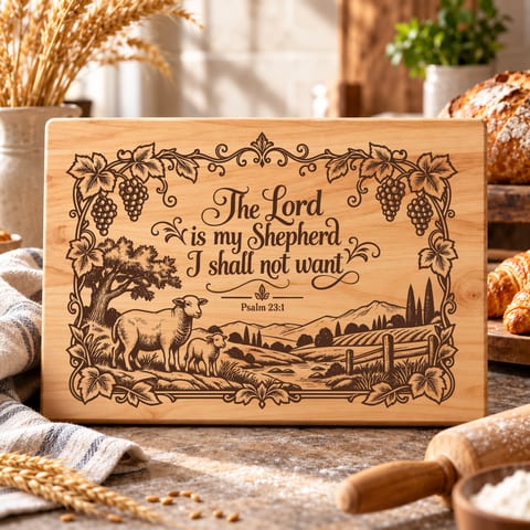 Psalm 23 scripture design with vintage Christian devotional styling