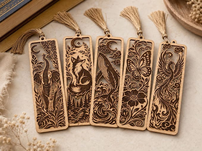 Laser Cut Nature Bookmark SVG Bundle