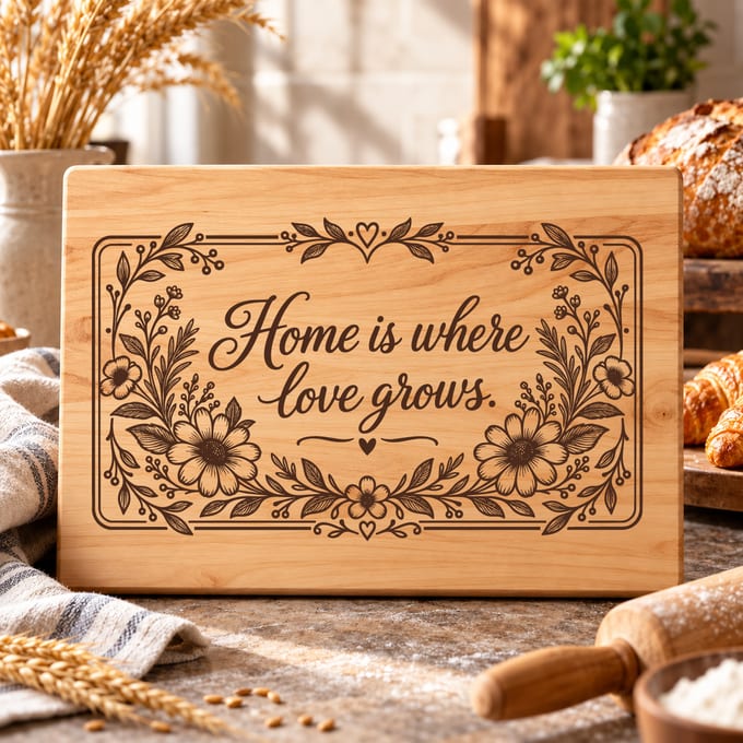 Heart wildflower wreath board SVG with cottagecore floral artwork