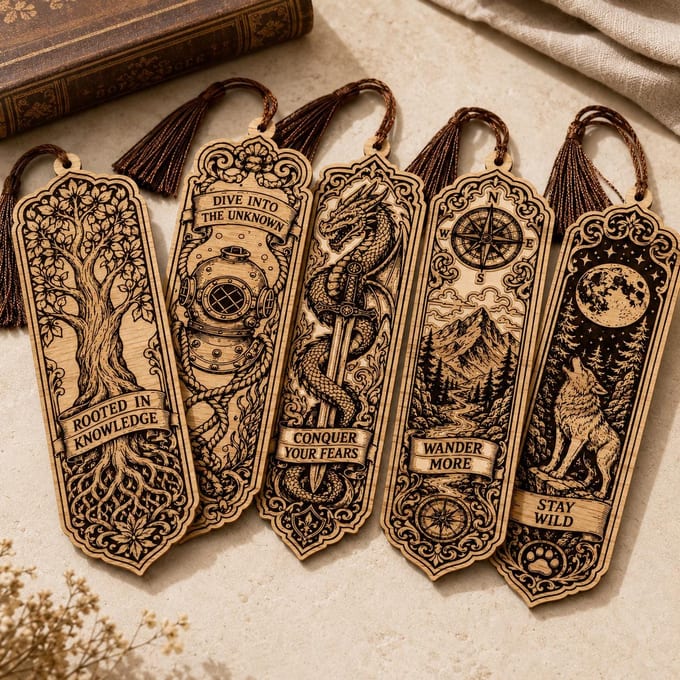 Assorted Bookmark SVG Bundle for Laser Engraving