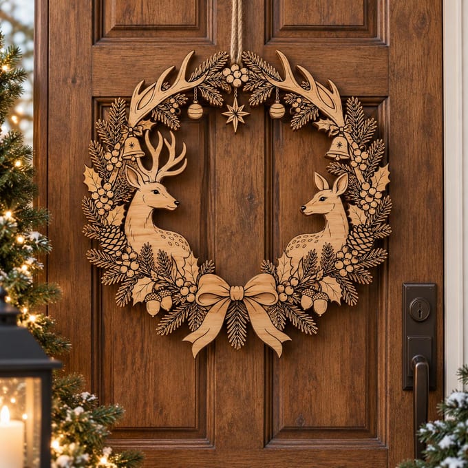 Deer Wreath SVG for Front Door