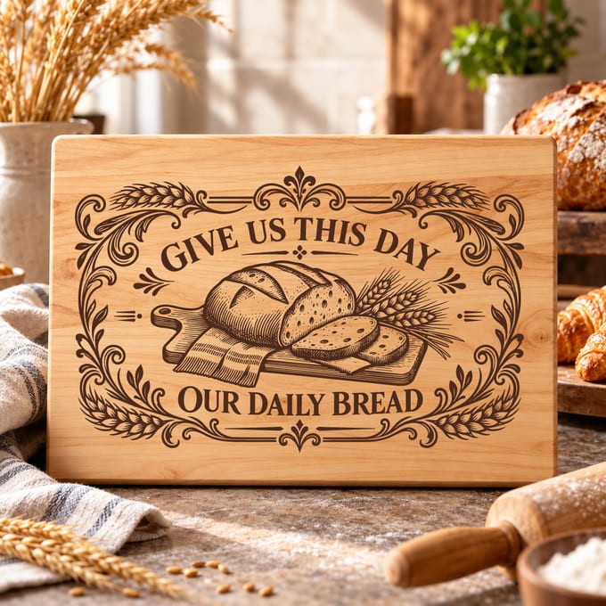 Daily Bread prayer design with farmhouse devotional kitchen style