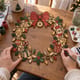 Round Christmas Lights Wreath SVG