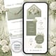 Wedding Website Template Sage Green Ivory Digital Invitation