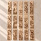 Fifteen engraved botanical bookmarks laid out in three rows
